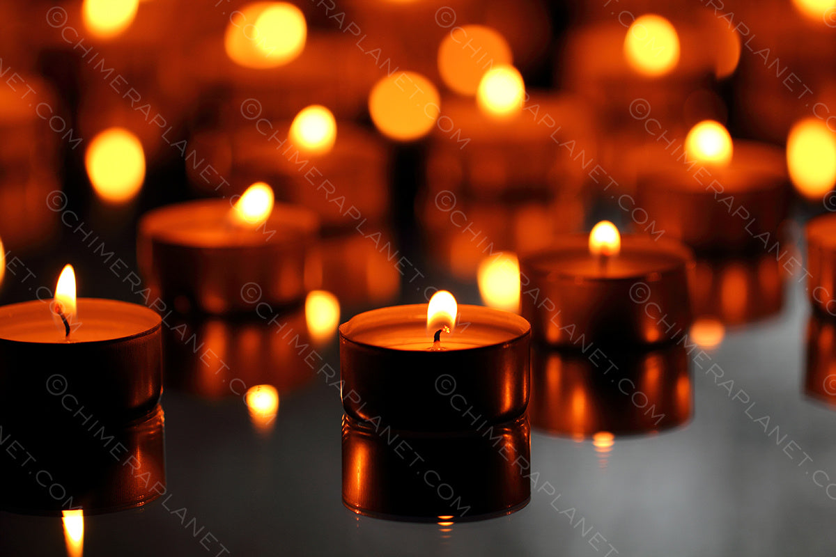 Candles fire with bokeh effect